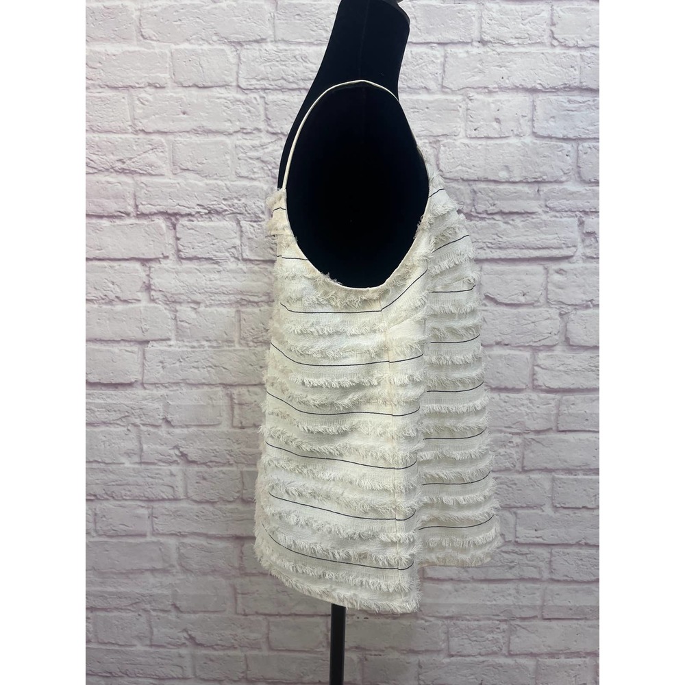 Anthropologie Maeve Cream Sleeveless Eyelash Blouse Size 12 - Picture 2 of 9